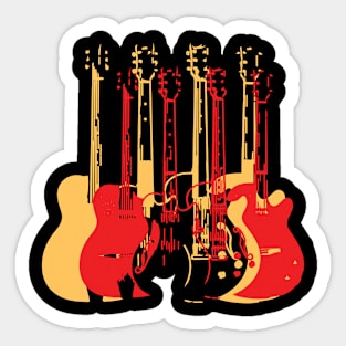 Colorful Guitars Modern Style Sticker